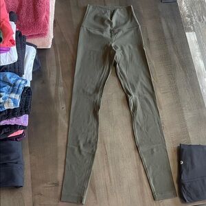 Lululemon High-Waisted Olive Green Leggings